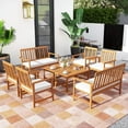 thumbnail image 1 of Costway 8 PCS Acacia Wood Furniture Set 2 Coffee Tables & 4 Armchairs with Seat Cushions, 1 of 10
