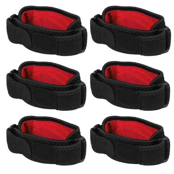 BESTSKY 6Pcs Elbow Brace Impact-Resistant Tennis Elbow Strap,Adjustable Tennis Elbow Relief for Intense Training,Red