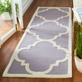 thumbnail image 4 of SAFAVIEH Cambridge Justine Geometric Quatrefoil Wool Area Rug, Silver/Ivory, 5' x 8', 4 of 11