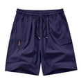 thumbnail image 3 of UDAUDU Mens Cargo Shorts Athetic Quick Dry Lightweight Pull-On Hiking Shorts for Sports Outdoor with Zipper Pockets Dark Blue S, 3 of 6