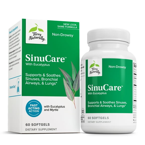 Terry Naturally SinuCare - 320 mg Eucalyptus & Myrtle Oil Complex, 60 Softgels - Sinus