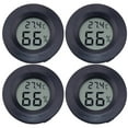 thumbnail image 1 of KAKOWELY Digital Hygrometer Thermometer for Reptile Pet Box Home Use Portable ABS Black 4PC Round Lightweight Compact Easy to Install,1.77"X1.77"X0.59", 1 of 5