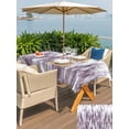 thumbnail image 5 of Outdoor Tablecloths with Umbrella Hole & Zipper, Purple Vintage 54x80 Inch Tablecloth Rectangle, Striped Painting Retro Abstract Art Waterproof Table Cloth, Patio/Pool/Picnic Table Covers, 5 of 8