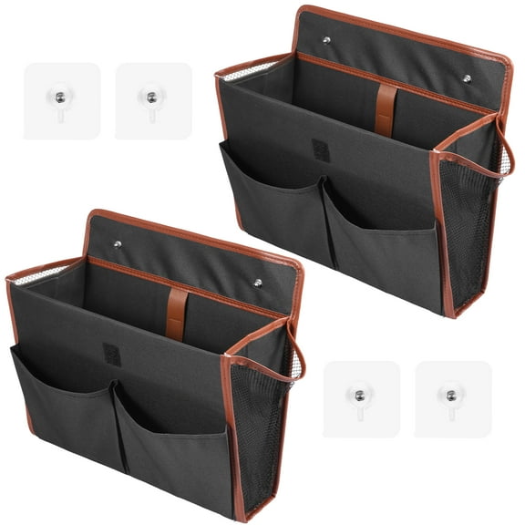 Threns 2Pcs Wall Hanging Organizer Bag Self Adhesive RV Hanging Storage Organizer with Mesh Pocket for Bedroom RV Camper Office