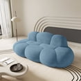 thumbnail image 3 of 90" Modern Curved Cloud Shaped Couch for Living Room, Boucle LoveSeat 3 Seater Sofa, Upholstered Cloud Couch for Bedroom, Apartment, Small Space (Blue, No Assembly Required), 3 of 15
