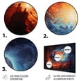 thumbnail image 3 of Designart "Galaxy Dreams in Orange and Blue I" Galaxies Metal Wall Decor, 3 of 5