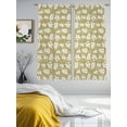 thumbnail image 3 of Yellow White Leaves Semi Sheer Window Curtains 72 Inches Long, Spring Pastoral Rustic Botanical Rod Pocket Voile Silky Chiffon Curtain Treatment Drapes for Kitchen, Living Room, 52"x72", 2 Panels, 3 of 9