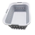 thumbnail image 1 of SAMMART Cesta plegable de plástico para la colada de 42 L (11 galones) – Contenedor/organizador de almacenamiento plegable – Cesta/cesta para ahorrar espacio (1, blanco/gris), 1 of 5