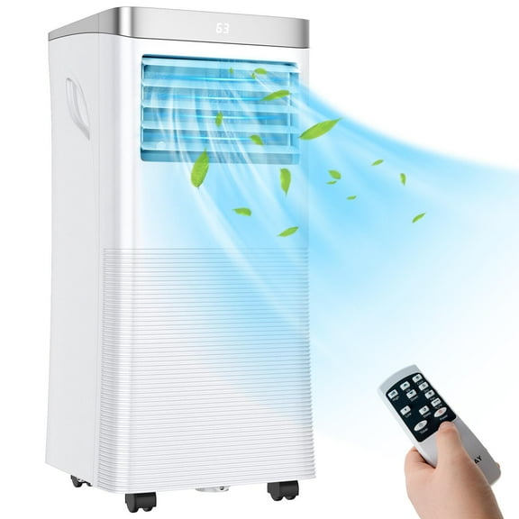 Giantex 8000/10000BTU Portable Air Conditioner, 3-in-1 Air Conditioner w/Fan/Dehumidifier/Sleep Mode, 2 Wind Speeds, 24H Timer Function, Window Kit for Home Office, Cools Room up to 350/230 Sq. ft