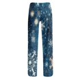 thumbnail image 6 of Women's Christmas Printed Plush Casual Pants with Drawstring Elastic Waist, Long Trousers for Home and Casual Wear, Comfortable Design,Blue,M, 6 of 6