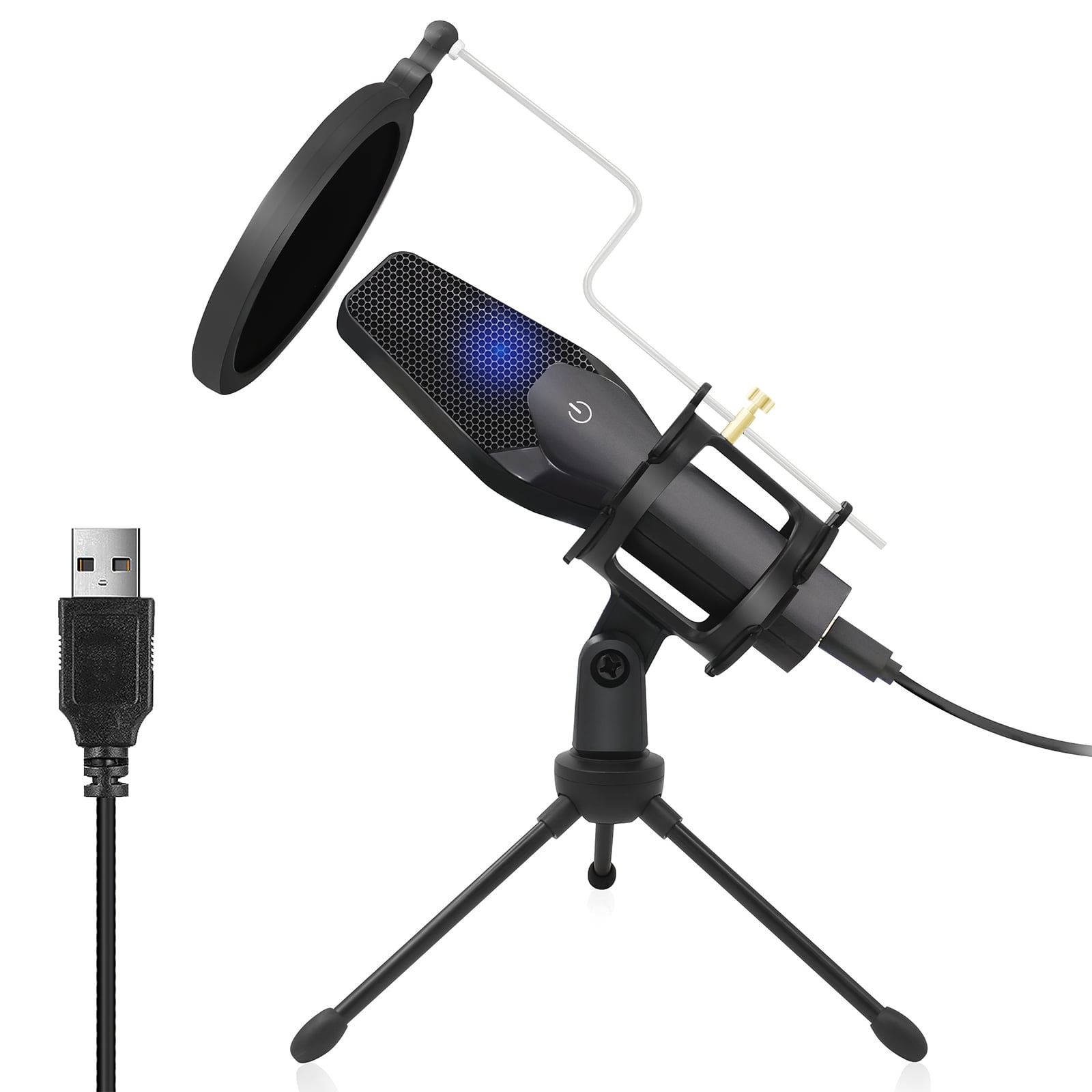 Condenser Microphone Black Desktop Computer Professional Noise
