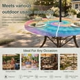 thumbnail image 6 of Round Outdoor Tablecloth with Umbrella Hole and Zipper, Colorful Tie Dye Tablecloth with Elastic Waterproof, Rainbow Ombre Abstract Pattern Art Patio Table Covers for 55" - 60" Picnic Pool Tables, 6 of 9