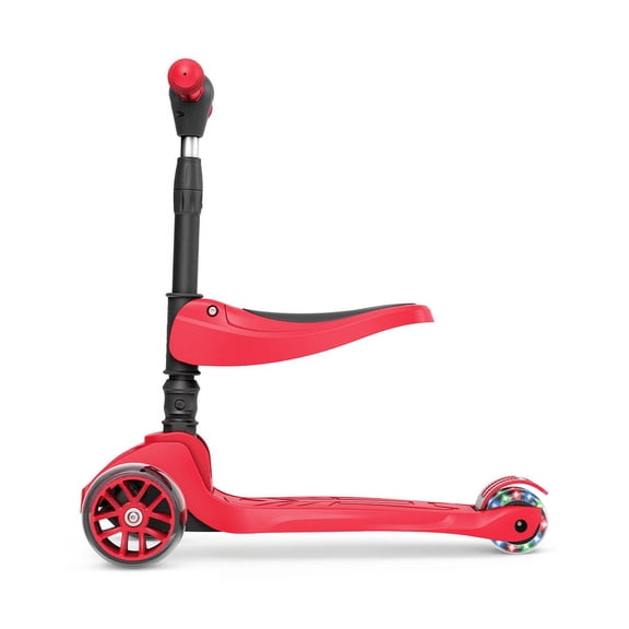 Jetson Spot Red LED Light-up Kids Kick Scooter with Seat Supports for Ages 3 , Unisex