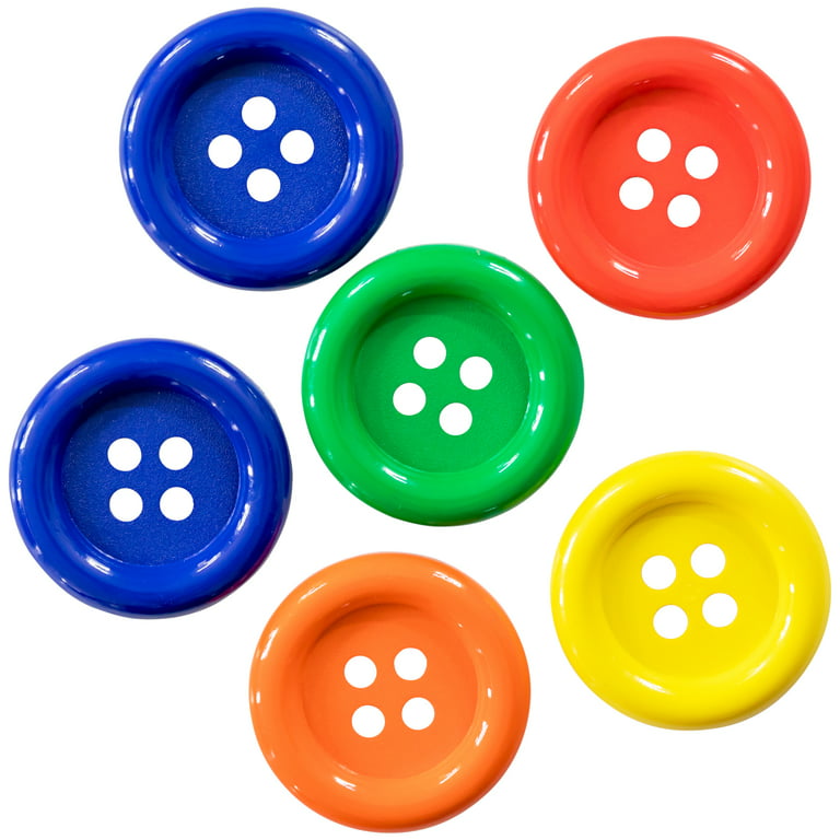 Favorite Findings Primary 1 3/8 4-Hole Big Buttons, 6 Pieces
