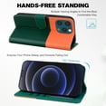 thumbnail image 3 of Allytech Wallet Case for iPhone 13 Pro Max with Cute Cartoon Pattern, 3 Card Slots + 1 Cash Slot + Wrist Strap, Premium PU Leather Stand Magnetic Clasp Shockproof Protective Case, Darkgreen, 3 of 8