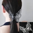 thumbnail image 2 of Pinzas para el cabello YONGSHENG de mariposa de metal plateado grandes para cabello grueso, 2 of 5