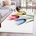 thumbnail image 3 of Colorful Tulips Area&nbsp;Rug 2.7x5ft Blue Red Yellow Floral Non-Slip&nbsp;Washable Square&nbsp;Rugs Soft Felt Indoor Floor Mat for Bedroom Kitchen Living Room Bathroom, 3 of 9