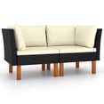 thumbnail image 1 of Sofás de esquina VidaXL de poliratán con madera maciza de eucalipto, 2 unidades, 1 of 6