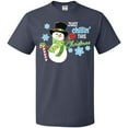 thumbnail image 3 of Inktastic Just Chillin' This Christmas Fun Snowman in Top Hat T-Shirt, 3 of 5