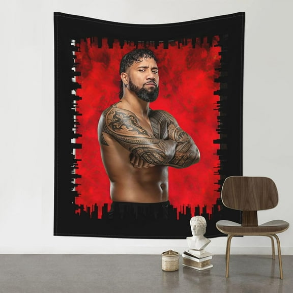 Jey USO Wrestler Tapestry Wall Hanging Art Poster For Living Room/Bedroom/Dorm Decorations Porch Hangings Wall Art Banners Bed Spreads Beach Throws 60x51(inch)