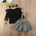 thumbnail image 4 of Kids Matching Clothes Little Brother Romper Overall Big Sister Skirt Outfits Set, 4 of 7
