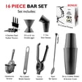 thumbnail image 3 of JoyTable  Bartender Kit - Cocktail Set Kit - Bartender Drink Mixer Shaker Bar Tool Set Black 16 Piece Set, 3 of 5