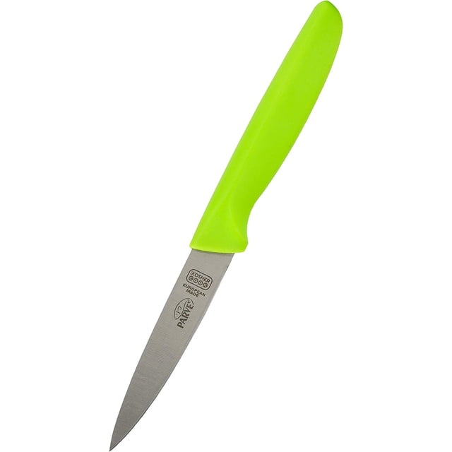 Parve Green Kitchen Knife - 4\u201d Steak and Vegetable Knife - Razor Sharp Pointed Tip, Straight Edge - Color Coded Kitchen Tools by The Kosher Cook