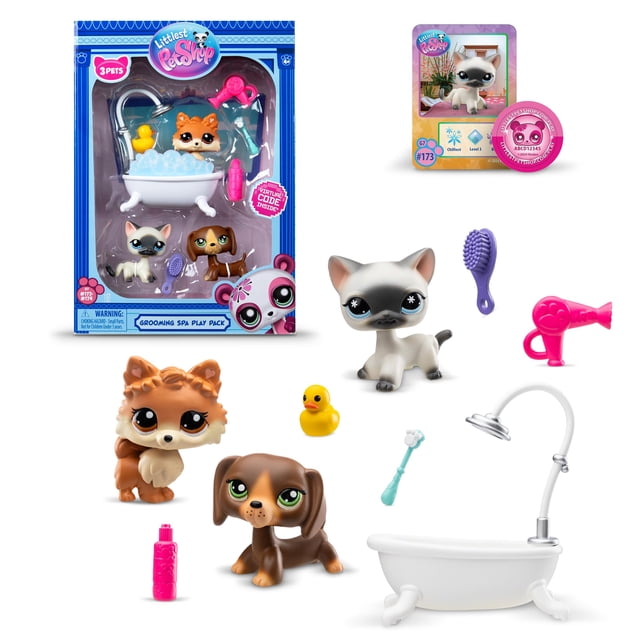 Paquete de juegos Toy Littlest Pet Shop Grooming Spa con 3 cabezales