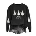thumbnail image 4 of Maplenight Christmas Sweatshirt for Women Christmas Tree Graphic Crew Neck Sweatshirts Fall Winter Long Sleeve Casual Pullover Tops, 4 of 5