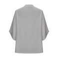 thumbnail image 5 of Women's Casual Chiffon Blouse Tops 3/4 Ruffled Sleeve V Neck Loose Fit Blouses Shirts, 5 of 6