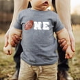 thumbnail image 3 of One Distressed Football Outline Boys 1st Birthday Sports Themed T-Shirts for Baby Boys Granite Heather Shirt 18 Months, 3 of 4