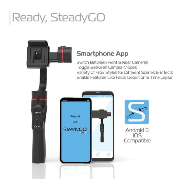Tzumi 5643 Stabilizer for Smartphone Video Recording, 3-Axis