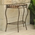 thumbnail image 3 of International Caravan Santa Fe Iron Nailhead 2-Tier Half Moon Table, 3 of 5