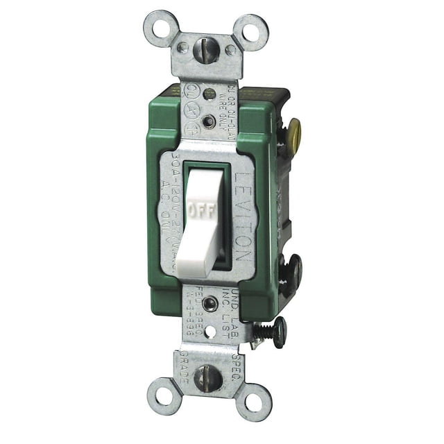 Interruptor de palanca Leviton 3032-2W 30A 120/277 V de doble polo