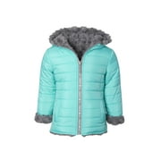 Limited Too Quilted Reversible Fur Lined Jacket (Big Girls)