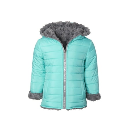 Limited Too Quilted Reversible Fur Lined Jacket (Big Girls)