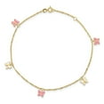 thumbnail image 4 of Auriga Fine Jewelry 14K Yellow Gold Enameled Butterfly Anklet 10inch for Women, 4 of 6