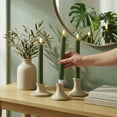 thumbnail image 6 of WYZworks 10" Fluted Ribbed LED Loden Green Grooved Pillar Candles, Remote & 24h Timer Memory, On/Off Switch - Flameless Dimmable Battery Operated w/Flicker Mode, Home Wedding Decor (6 Pack), 6 of 9