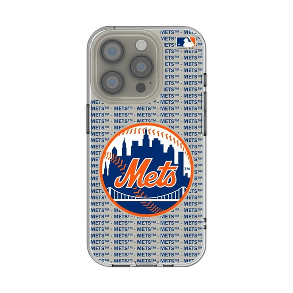 New York Mets Text Backdrop Clear iPhone Case