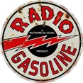 thumbnail image 1 of Placa Metal Vintage Radio Gasolina Pintura Redonda Hierro Arte Pared Del 30x30cm, 1 of 9