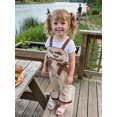 thumbnail image 4 of Cjfdfy Toddler Baby Girl Thanksgiving Outfit My Rolls Are Homemade Fall Clothes Infant Baby Girls Romper Overalls Cute Letters Bread Embroidery Sleeveless Bell Bottom Plaid Jumpsuit Flare Pants, 4 of 9