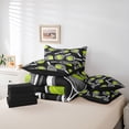 thumbnail image 6 of Manfei Tennis Racket Twin Bedding For Boys,Ball Lovers Bedding Comforter Set,Black Green White,Black Reversible,7-Piece, 6 of 8