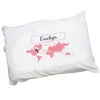Personalized Pink World Map Pillowcase