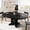 Black, variant on iPormis 59" Extendable Round Dining Table for 6, Modern Kitchen Table with Sturdy Wooden Base,Perfect for Small Space, Black