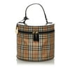 Women Pre-Owned Authenticated Burberry Haymarket Check Vanity Bag PVC Plastic Brown