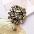 thumbnail image 4 of Vintage boda nupcial azul grande cristal Rhinestone lágrima broche Pin para mujer verde 54*75mm, 4 of 5