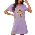 thumbnail image 1 of DPTALR Chemise de Nuit Courte Surdimensionnée pour Femmes, Imprimé Poitrine, Manches Courtes, 1 of 3