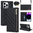 thumbnail image 1 of for iPhone 14 Pro Max Wallet Case,Card Slot Zipper Purse Adjustable Crossbody Strap Stand Function Leather Wallet Case for iPhone 14 Pro Max 6.7 inch, Rosegold, 1 of 7