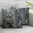 thumbnail image 3 of Orinice Owl Tree Branch Snow Graphic Decorative Cushion Throw Pillow Cover for Home Living Room Sofa High-Quality Winter Home Decor 1PC 12x12in, 3 of 5
