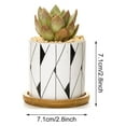 thumbnail image 3 of Plant Pot Cylindrical Flowerpot 7.5x7.6cm Geometric Pattern Simple Black White Nordic Style Home Decor Ceramic Vase, 3 of 3